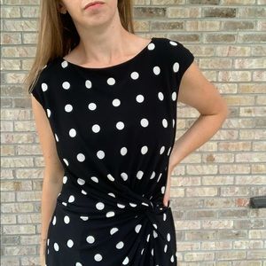 Ralph Lauren Polka Dot Cinch Waist Dress